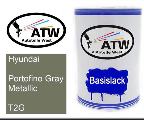 Hyundai, Portofino Gray Metallic, T2G: 500ml Lackdose, von ATW Autoteile West.